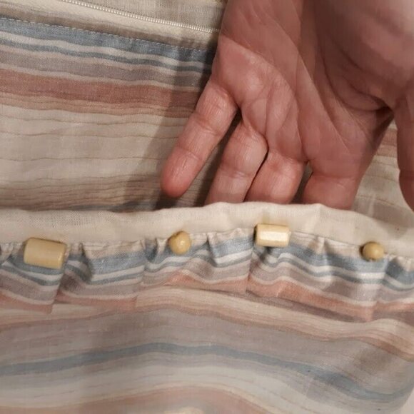 NEW Western Sarape Stripe Shoulder Handbag Purse Double Top handle Blue Ivory - Picture 7 of 8